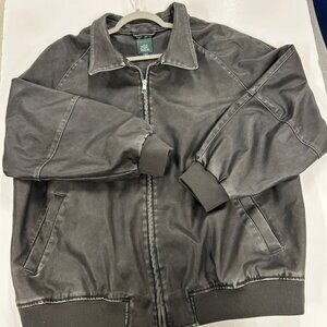 Wild Fable XXL Faux Leather Jacket Black | Oversized Bomber Zip Up Streetware